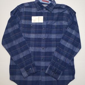 NWT Tommy Bahama Blue Plaid Corduroy Shirt Small